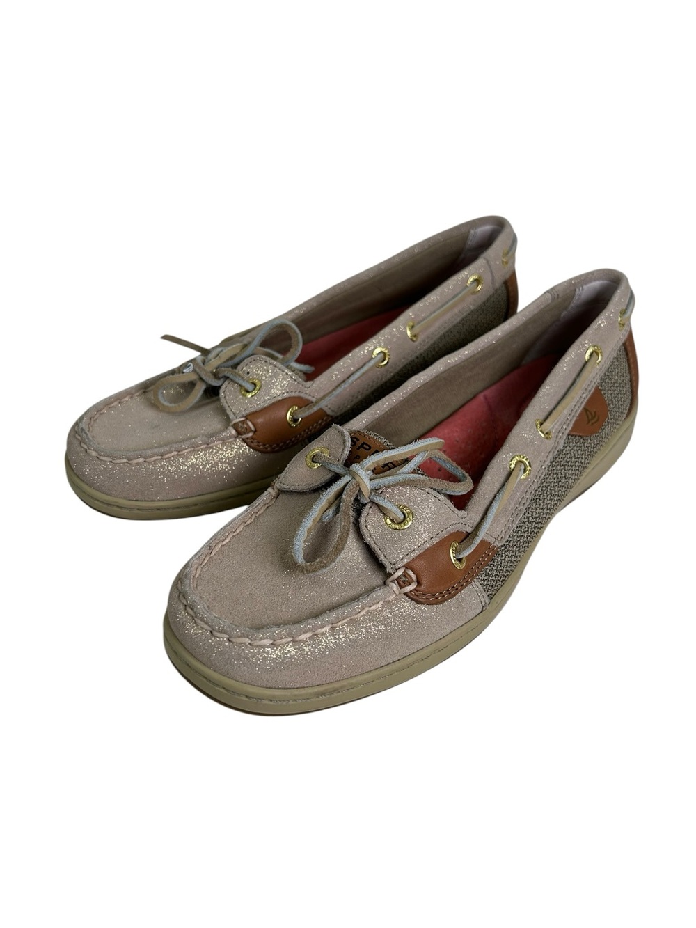 Sperry Angelfish 9102864 Women’s 8.5M Gold Glitter Leather Boat Shoes Loafers